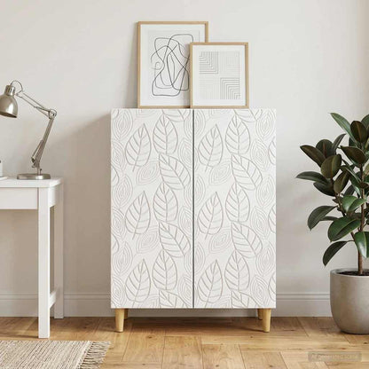 Servírovací Skříň Bílá 66 X 34,5 X 90 Cm Kompozitní Dřevo