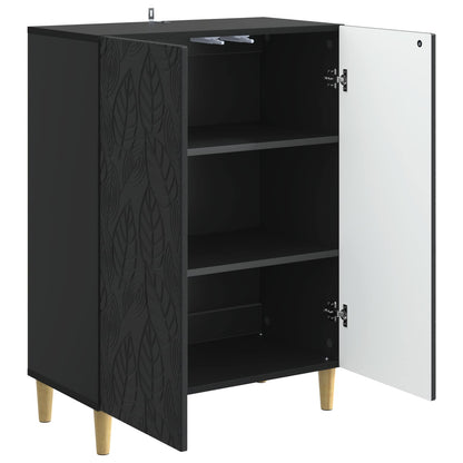 Servírovací Skříň Černá 66 X 34,5 X 90 Cm Kompozitní Dřevo