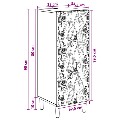 Servírovací Skříň Bílá 33 X 34,5 X 90 Cm Kompozitní Dřevo