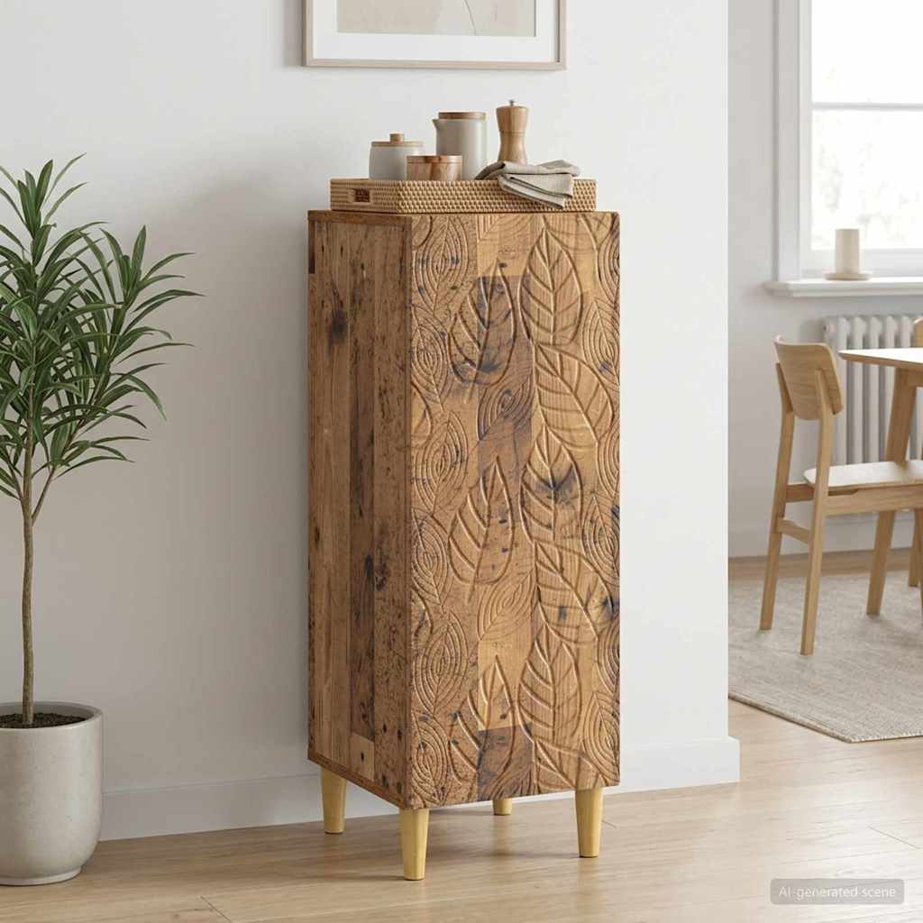 Servírovací Skříň Staré Dřevo 33 X 34,5 X 90 Cm