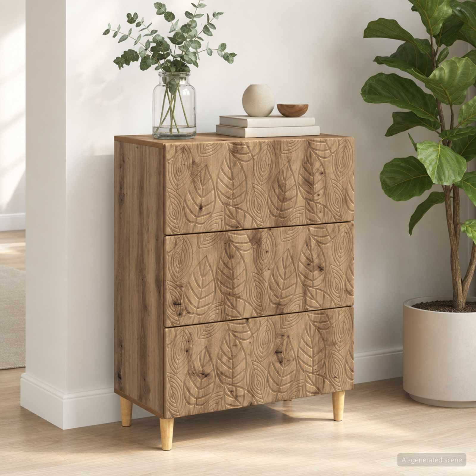 Skříň Se Zásuvkami 66 X 34,5 X 90 Cm Kompozitní Dřevo