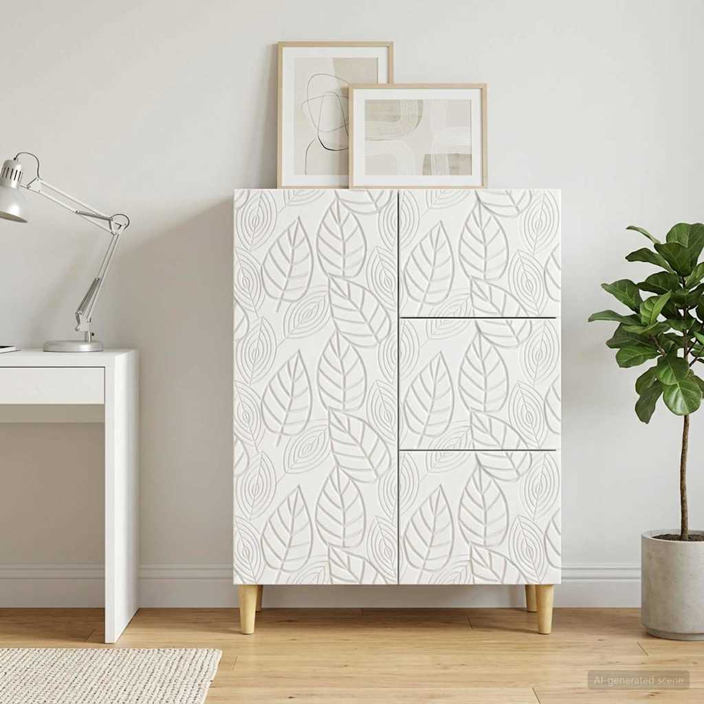 Servírovací Skříň Bílá 66 X 34,5 X 90 Cm Kompozitní Dřevo