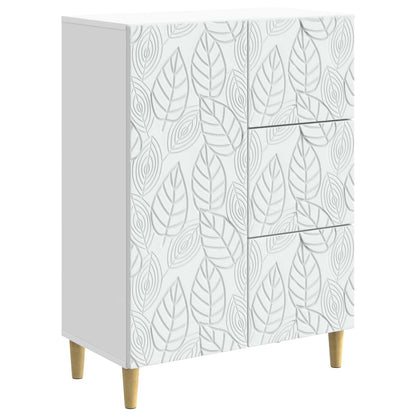 Servírovací Skříň Bílá 66 X 34,5 X 90 Cm Kompozitní Dřevo