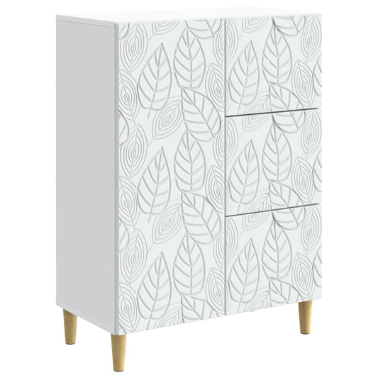Servírovací Skříň Bílá 66 X 34,5 X 90 Cm Kompozitní Dřevo