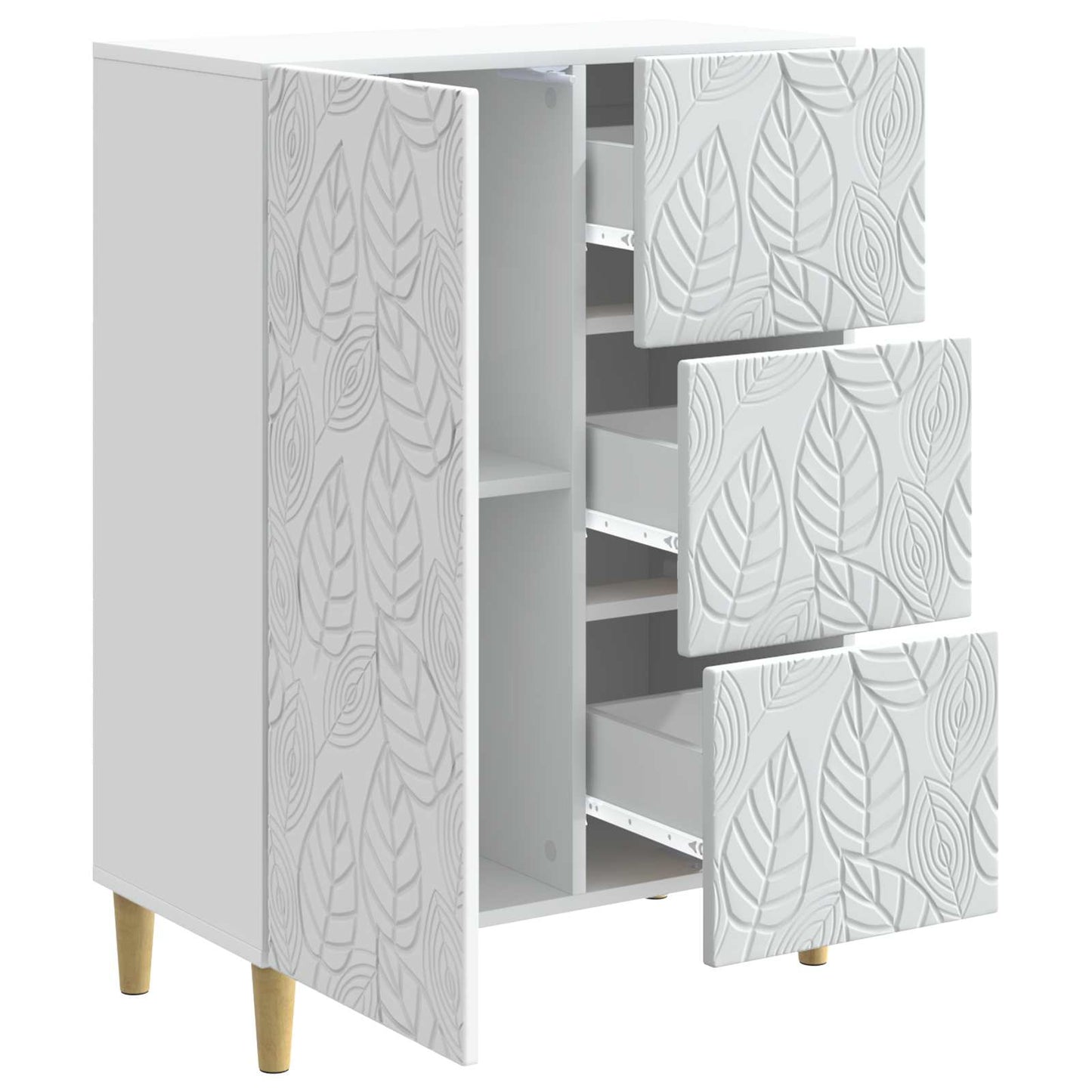 Servírovací Skříň Bílá 66 X 34,5 X 90 Cm Kompozitní Dřevo