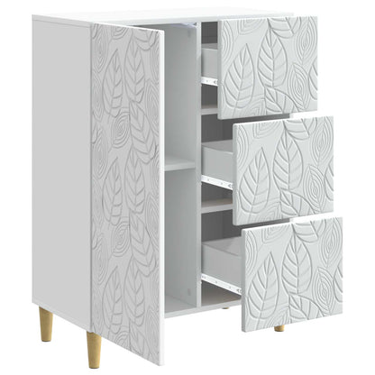 Servírovací Skříň Bílá 66 X 34,5 X 90 Cm Kompozitní Dřevo