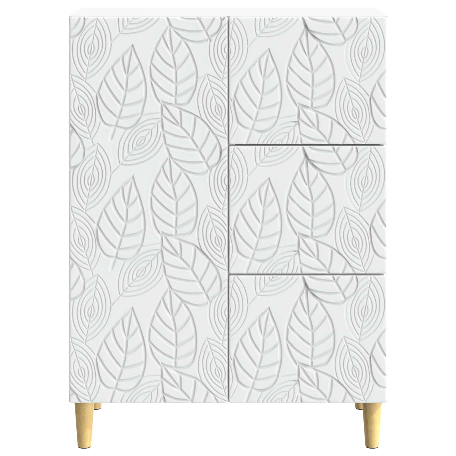 Servírovací Skříň Bílá 66 X 34,5 X 90 Cm Kompozitní Dřevo
