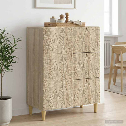 Servírovací Skříň Dub Sonoma 66 X 34,5 X 90 Cm Kompozitní Dřevo