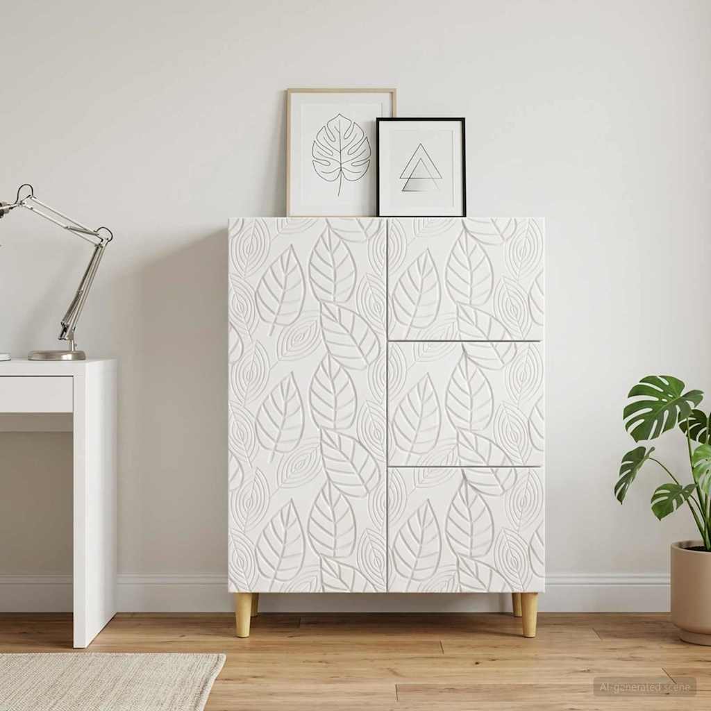 Servírovací Skříň Bílá S Vysokým Leskem 66 X 34,5 X 90 Cm