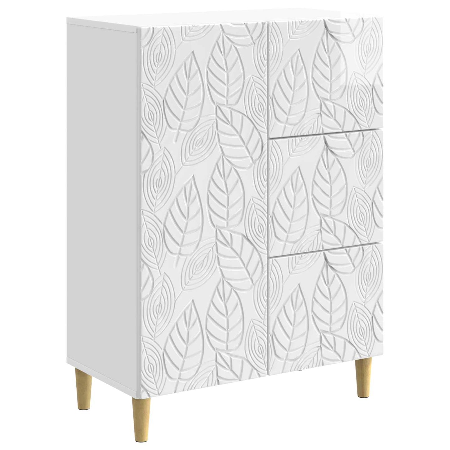 Servírovací Skříň Bílá S Vysokým Leskem 66 X 34,5 X 90 Cm