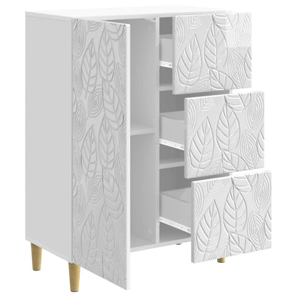Servírovací Skříň Bílá S Vysokým Leskem 66 X 34,5 X 90 Cm