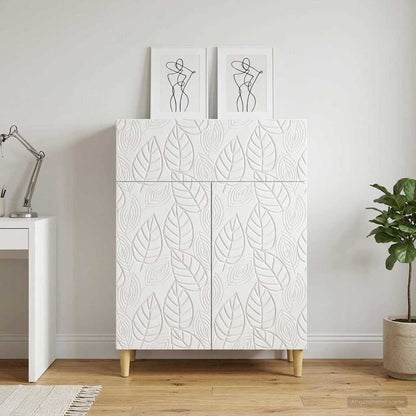 Servírovací Skříň Bílá S Vysokým Leskem 66 X 34,5 X 90 Cm