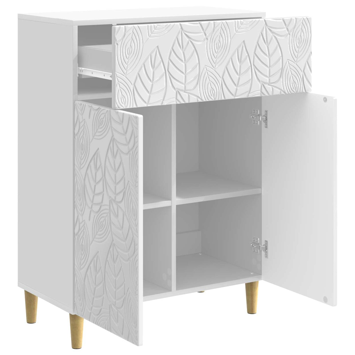 Servírovací Skříň Bílá S Vysokým Leskem 66 X 34,5 X 90 Cm