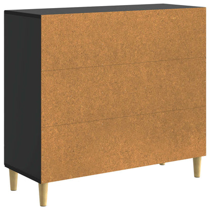Servírovací Skříň Černá 89 X 34,5 X 80 Cm Kompozitní Dřevo