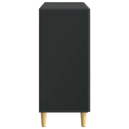 Servírovací Skříň Černá 89 X 34,5 X 80 Cm Kompozitní Dřevo
