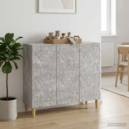 Servírovací Skříň Betonově Šedá 89 X 34,5 X 80 Cm