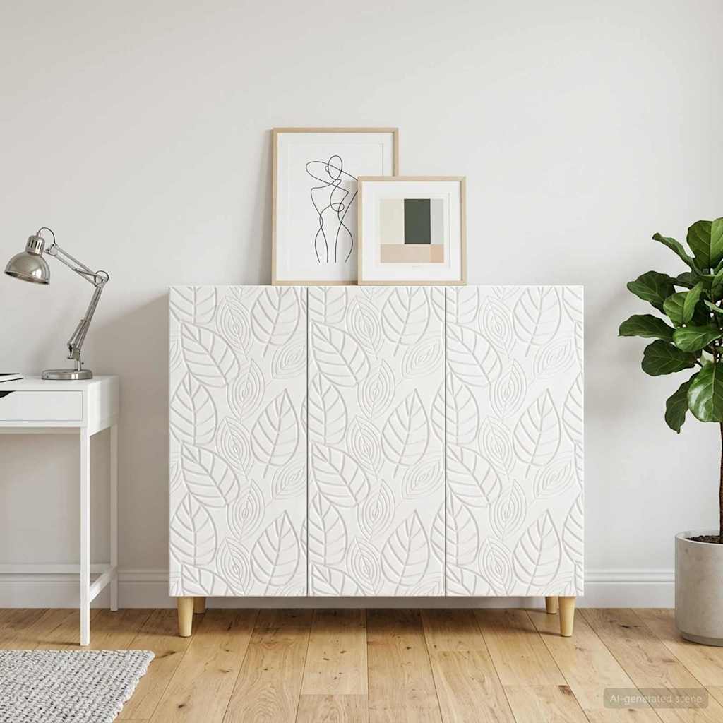 Servírovací Skříň Bílá S Vysokým Leskem 89 X 34,5 X 80 Cm