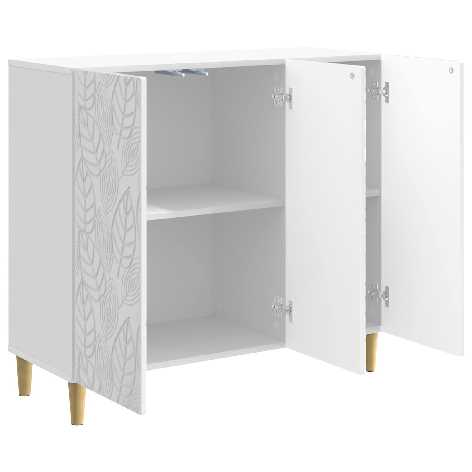 Servírovací Skříň Bílá S Vysokým Leskem 89 X 34,5 X 80 Cm