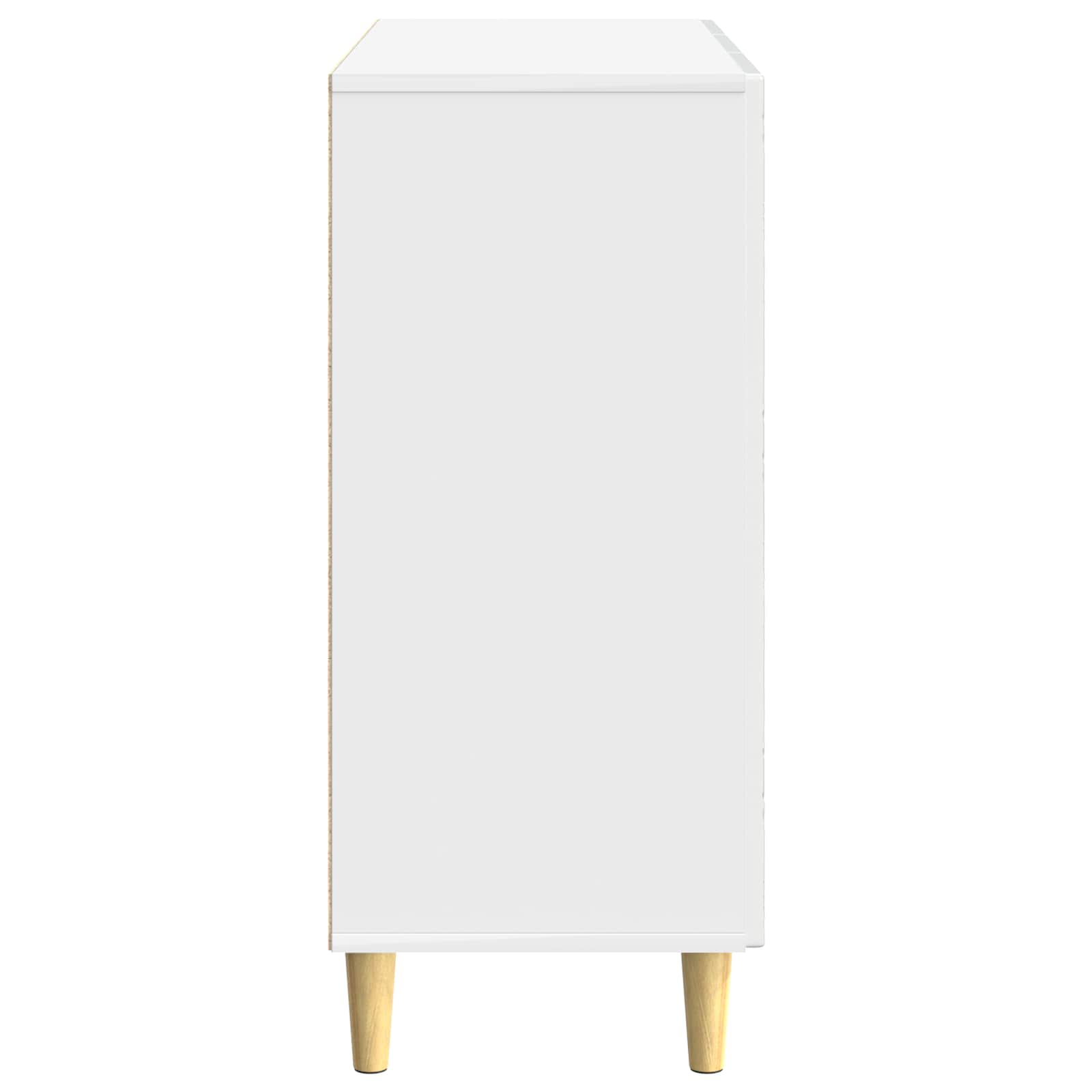 Servírovací Skříň Bílá S Vysokým Leskem 89 X 34,5 X 80 Cm