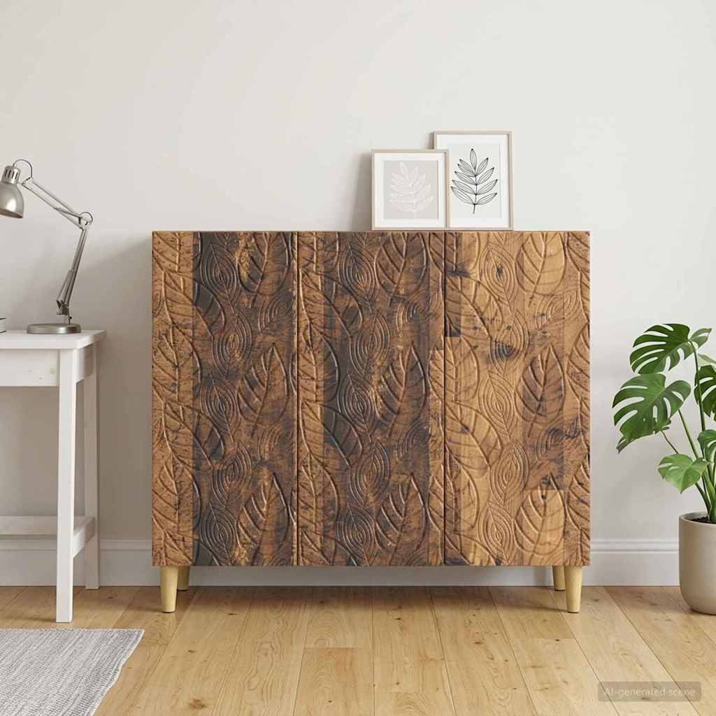 Servírovací Skříň Staré Dřevo 89 X 34,5 X 80 Cm