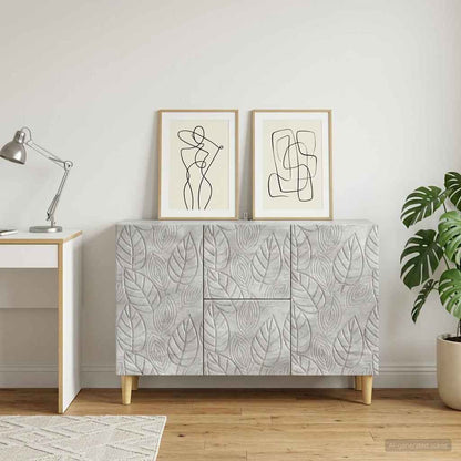 Servírovací Skříň Betonově Šedá 89 X 34,5 X 60 Cm