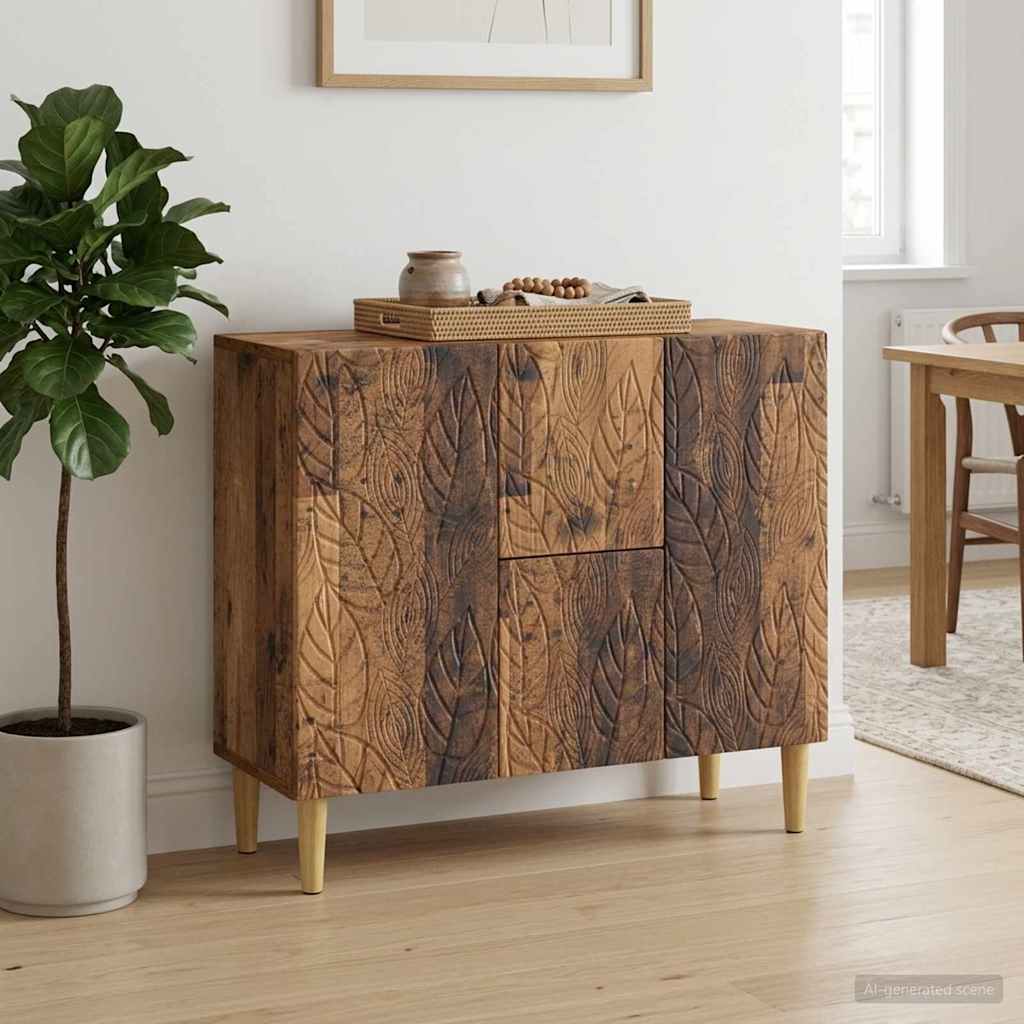 Servírovací Skříň Staré Dřevo 89 X 34,5 X 60 Cm