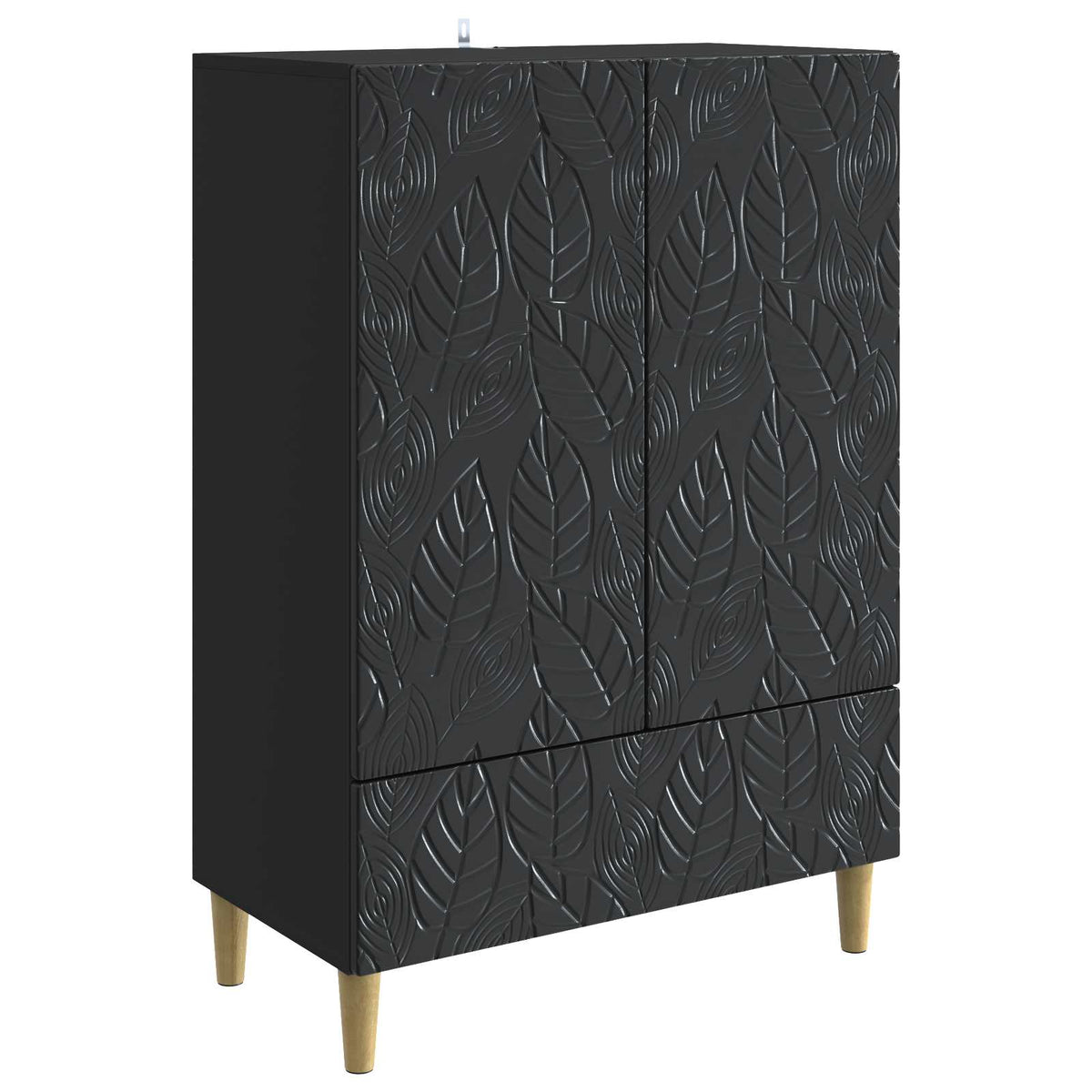 Servírovací Skříň Černá 66 X 34,5 X 95 Cm Kompozitní Dřevo