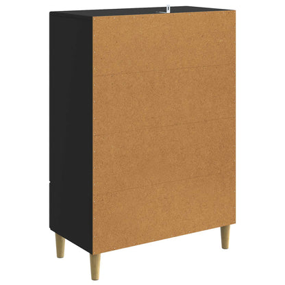 Servírovací Skříň Černá 66 X 34,5 X 95 Cm Kompozitní Dřevo