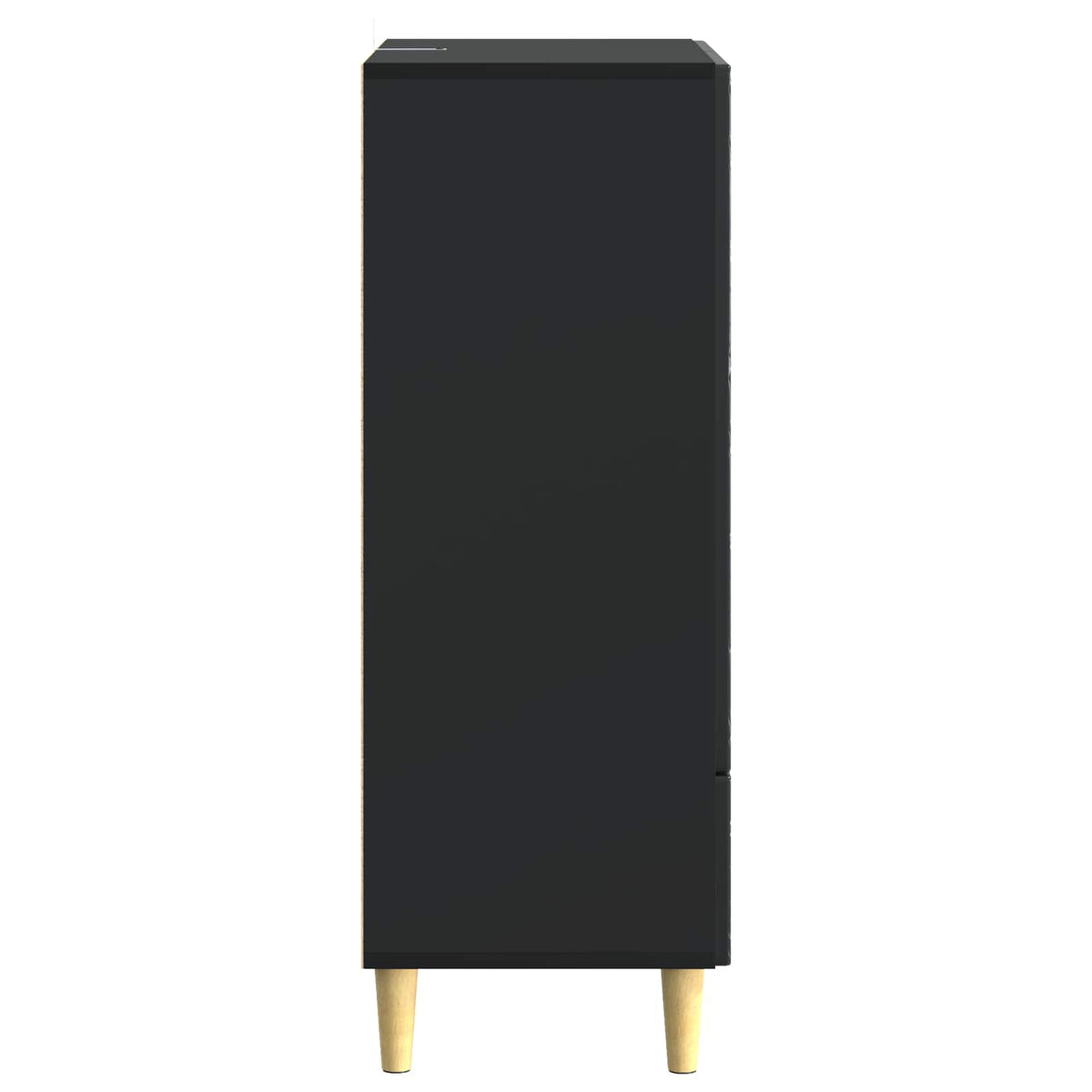 Servírovací Skříň Černá 66 X 34,5 X 95 Cm Kompozitní Dřevo
