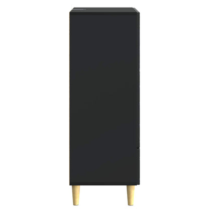 Servírovací Skříň Černá 66 X 34,5 X 95 Cm Kompozitní Dřevo