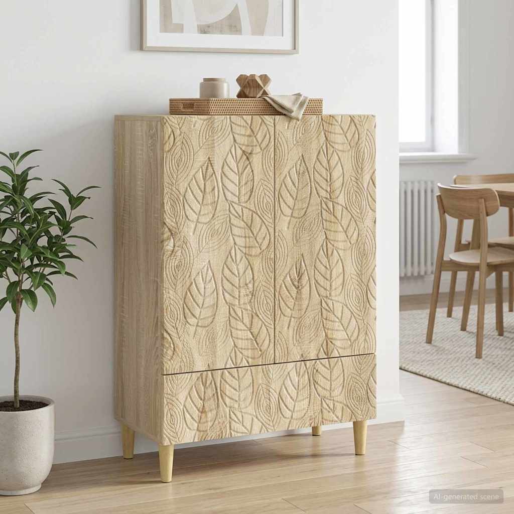 Servírovací Skříň Dub Sonoma 66 X 34,5 X 95 Cm Kompozitní Dřevo