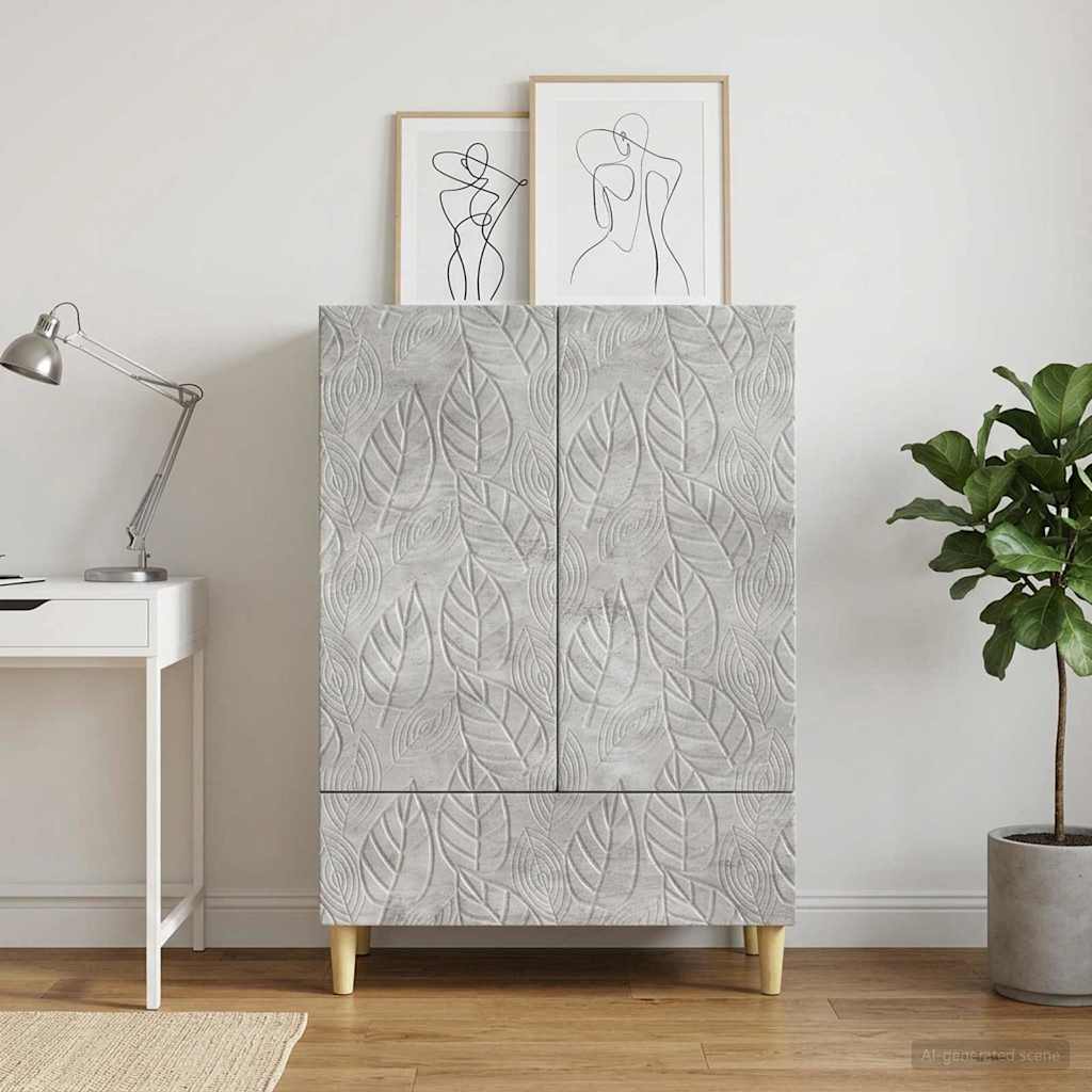 Servírovací Skříň Betonově Šedá 66 X 34,5 X 95 Cm
