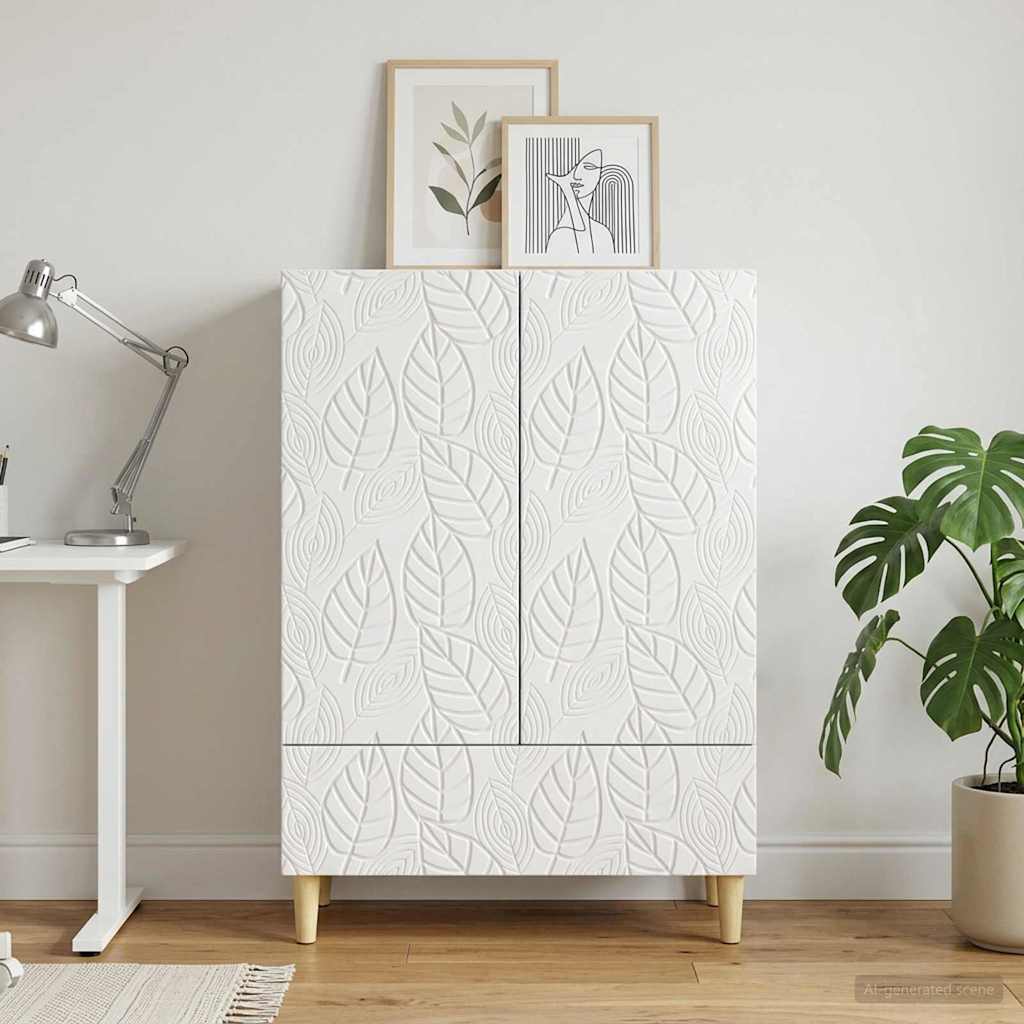 Servírovací Skříň Bílá S Vysokým Leskem 66 X 34,5 X 95 Cm