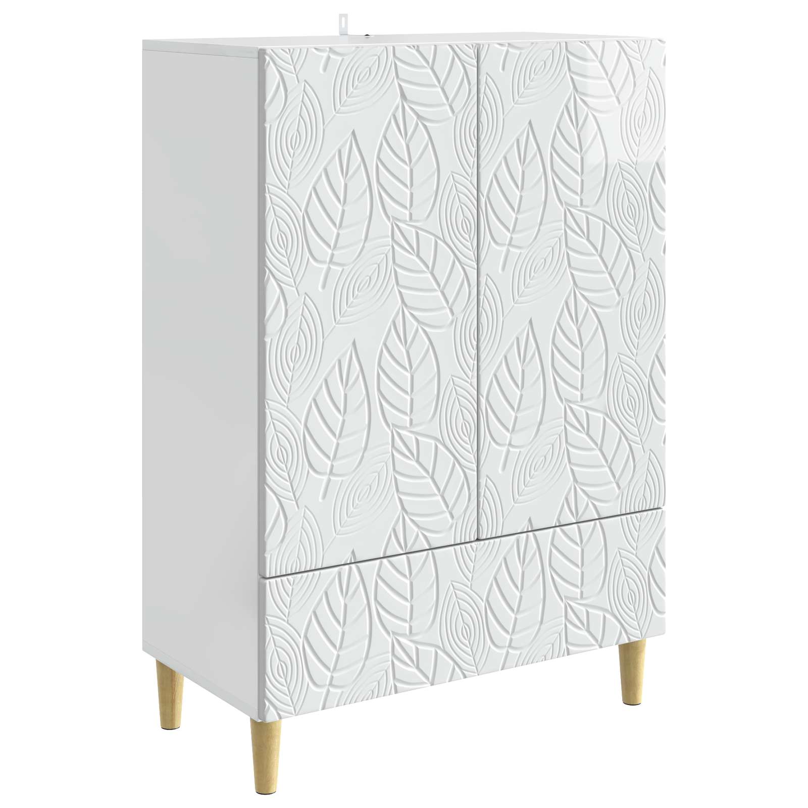 Servírovací Skříň Bílá S Vysokým Leskem 66 X 34,5 X 95 Cm