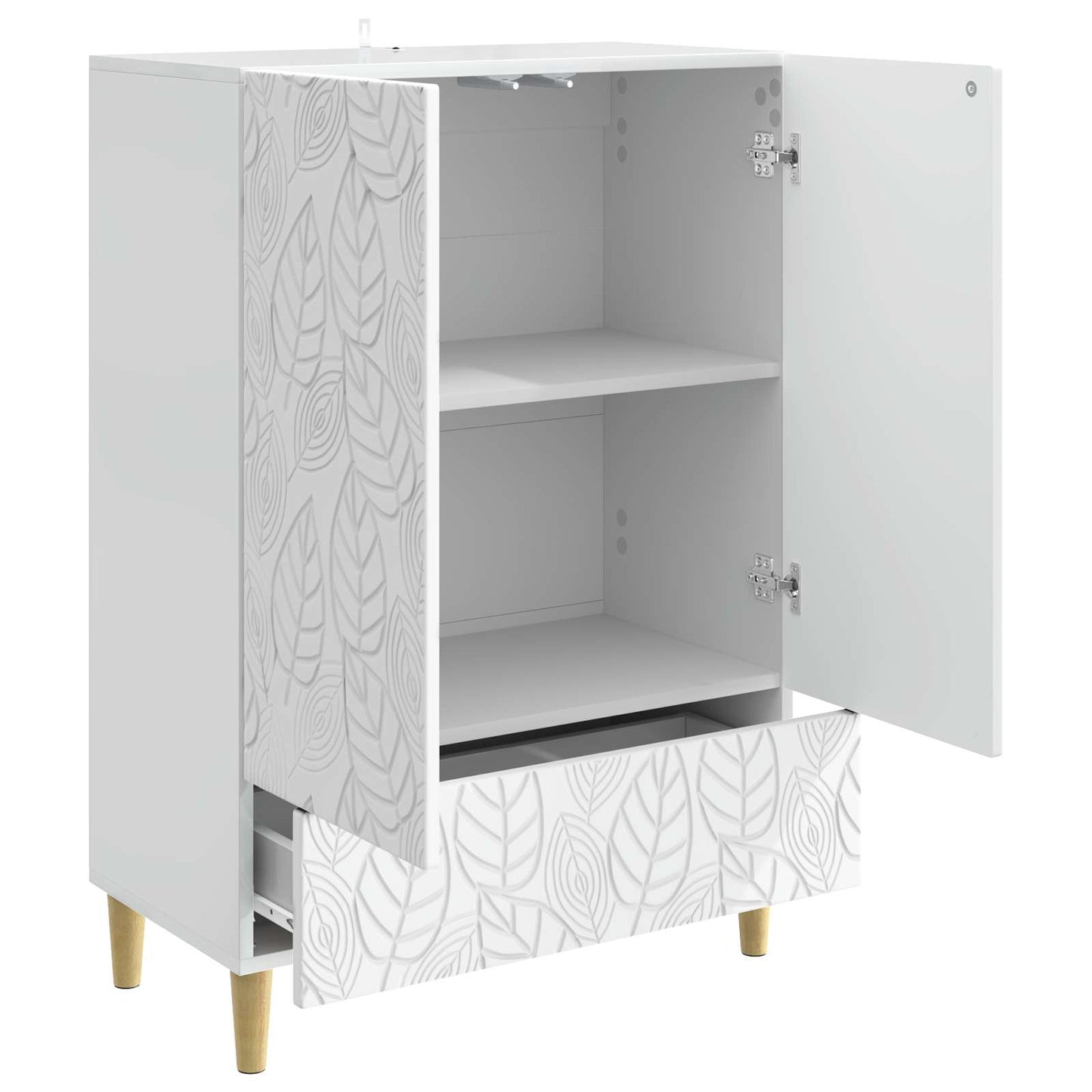 Servírovací Skříň Bílá S Vysokým Leskem 66 X 34,5 X 95 Cm