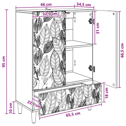 Servírovací Skříň Bílá S Vysokým Leskem 66 X 34,5 X 95 Cm