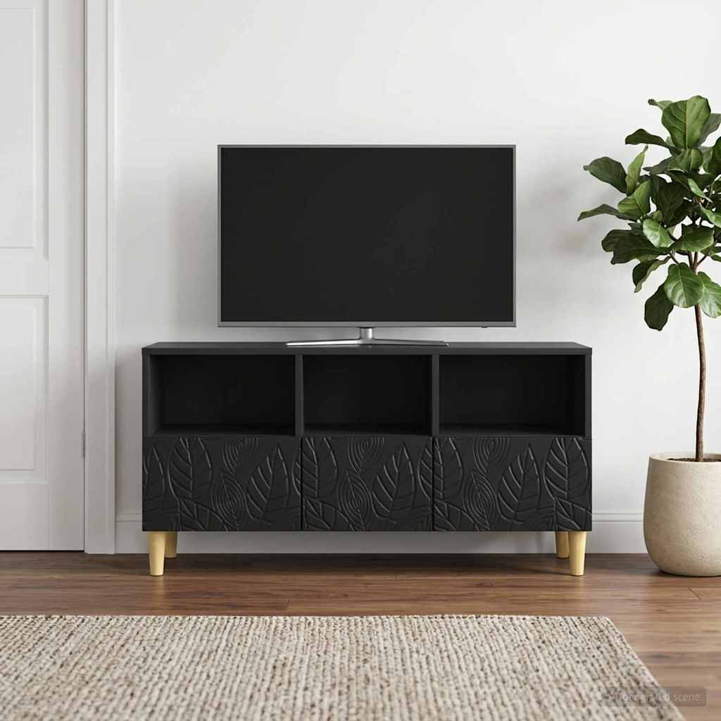 Televizní Skříň 102 X 34,5 X 50 Cm Černá Kompozitní Dřevo