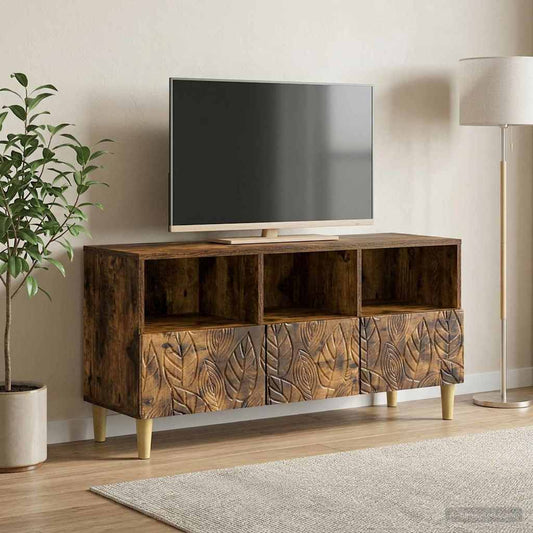 Televizní Skříň 102 X 34,5 X 50 Cm Kouřový Dub Kompozitní Dřevo