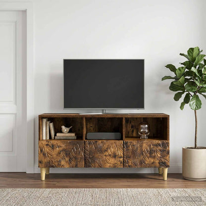 Televizní Skříň 102 X 34,5 X 50 Cm Kouřový Dub Kompozitní Dřevo