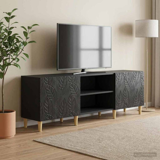 Televizní Skříň 150 X 31 X 50 Cm Černá Kompozitní Dřevo