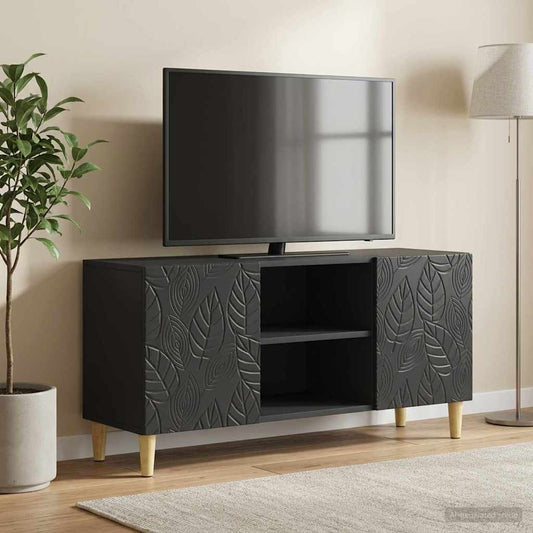 Televizní Skříň 102 X 34,5 X 50 Cm Černá Kompozitní Dřevo