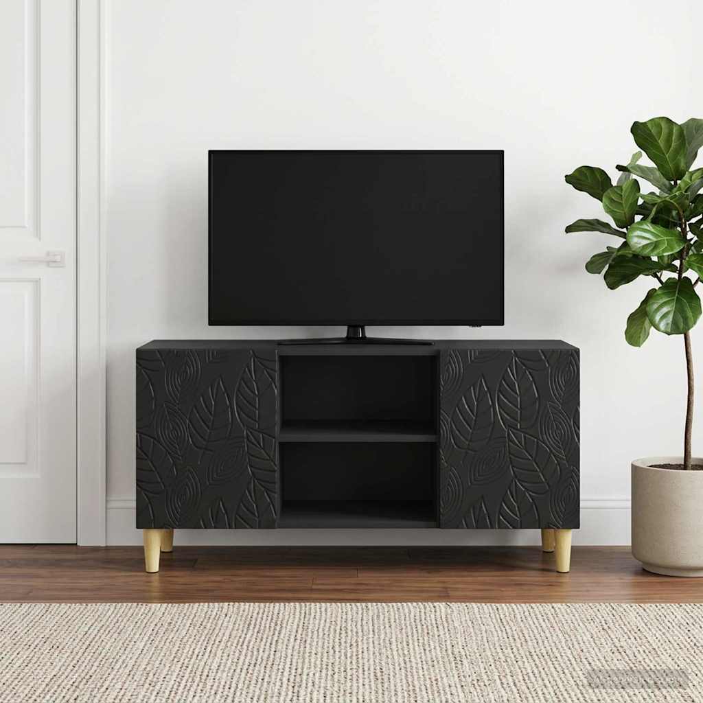 Televizní Skříň 102 X 34,5 X 50 Cm Černá Kompozitní Dřevo