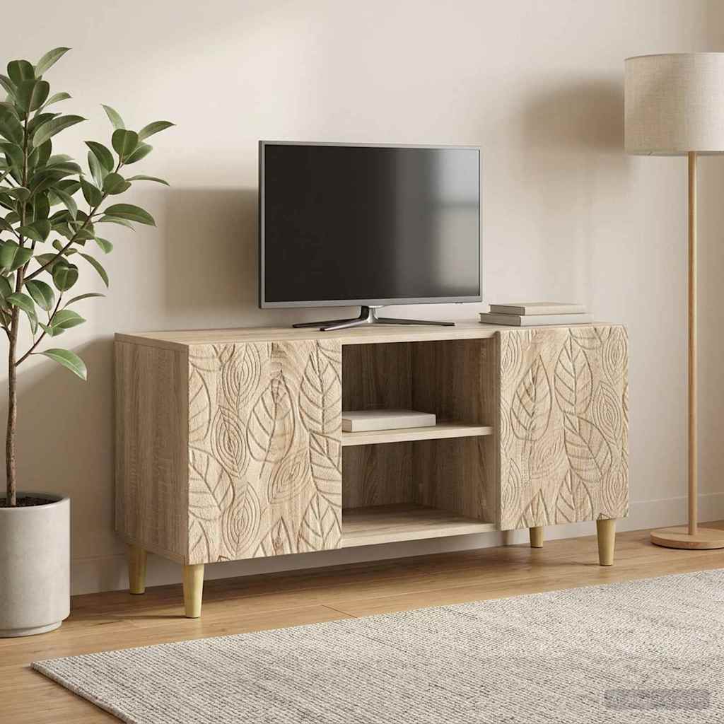 Televizní Skříň 102 X 34,5 X 50 Cm Dub Sonoma Kompozitní Dřevo