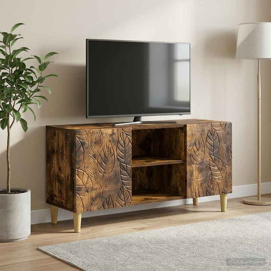Televizní Skříň 102 X 34,5 X 50 Cm Kouřový Dub Kompozitní Dřevo