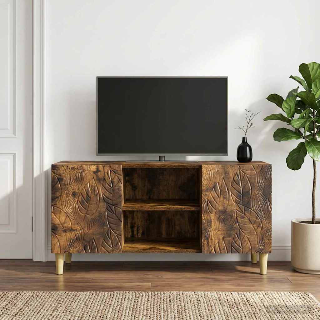 Televizní Skříň 102 X 34,5 X 50 Cm Kouřový Dub Kompozitní Dřevo
