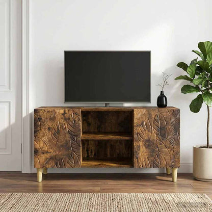 Televizní Skříň 102 X 34,5 X 50 Cm Kouřový Dub Kompozitní Dřevo