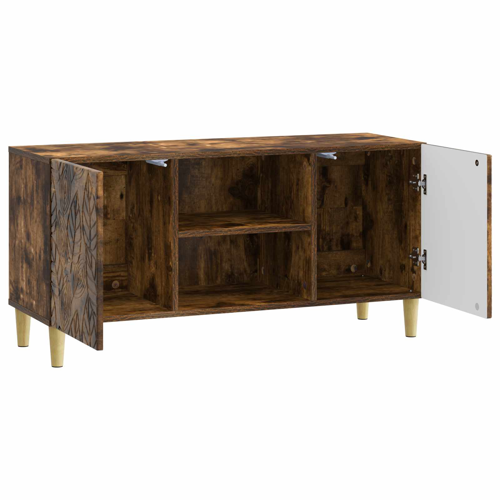 Televizní Skříň 102 X 34,5 X 50 Cm Kouřový Dub Kompozitní Dřevo