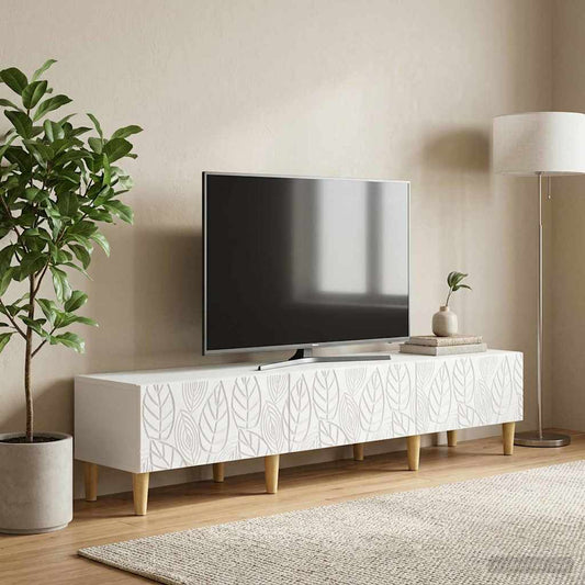 Televizní Skříň 147 X 34,5 X 30 Cm Bílá Kompozitní Dřevo