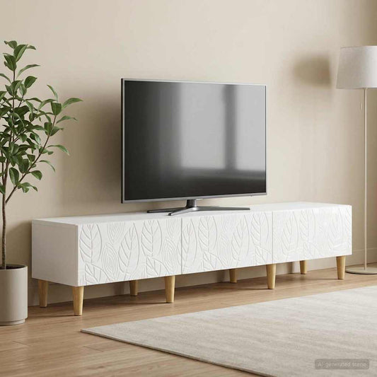 Televizní Skříň 147 X 34,5 X 30 Cm Bílá S Vysokým Leskem