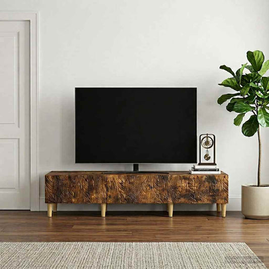 Televizní Skříň 147 X 34,5 X 30 Cm Kouřový Dub Kompozitní Dřevo